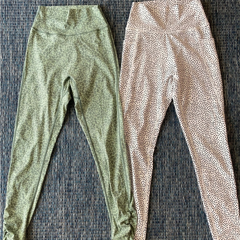 BuffBunny Workout Gym Leggings Athletic Pattern Succulent and Polka dot
